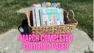 March 2025 Completed Coloring Pages Adult Coloring