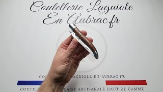 Couteau Laguiole En Aubrac Pliant En Amourette Et Finition Brillante