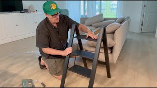 WOA WOA 3-Step Ladder, Foldable Step Stool, Aluminum Lightweight