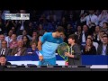 Young fan beats roger federer on overhead lob at msg exhibition