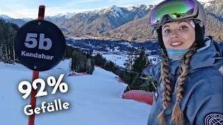 Steilste Ski-Abfahrt in Deutschland: Kandahar (92%) in Garmisch-Partenkirchen