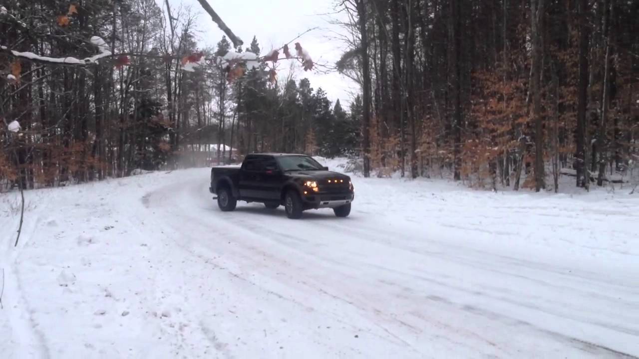Svt Raptor Snow SVT RAPTOR Drift on Snow Covered Road - YouTube