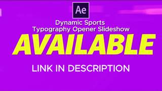 Dynamic Sports Typography Opener Slideshow | After Effects