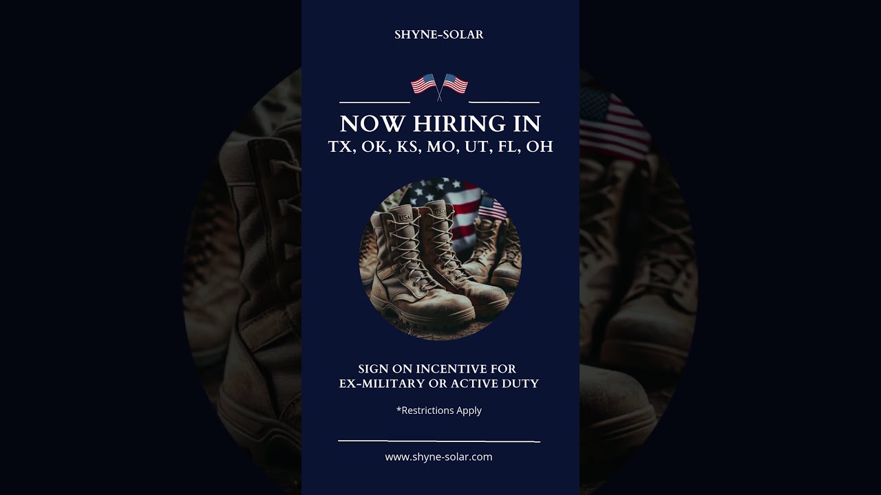 MILITARY - NOW HIRING IN TX, OK, KS, MO, UT, FL, OH 