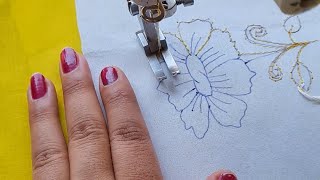 Stunning Flower Design Using White Embroidery Thread | Beautiful Flower Design Ideas On Fabric 