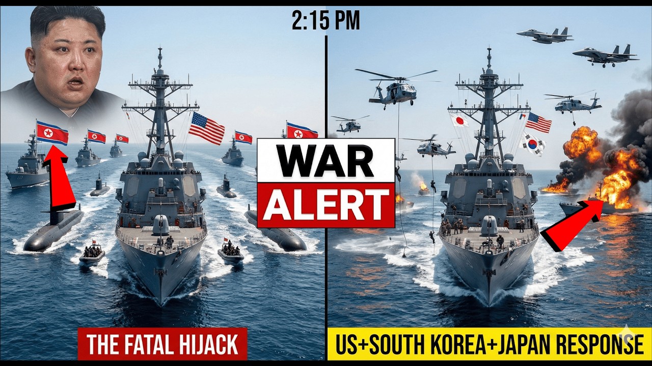 2:15 PM - NK Boarded US Destroyer With 120 Commandos - 340 Hostages - 33 Min Later All Freed