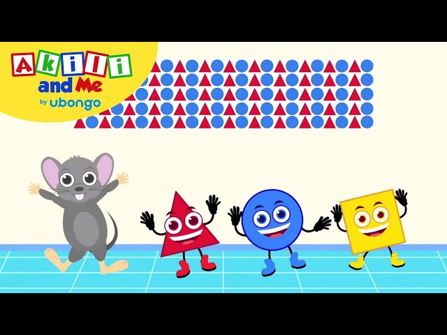 Make Patterns with Shapes | Numbers & Shapes with Akili and Me | African Educational Cartoons