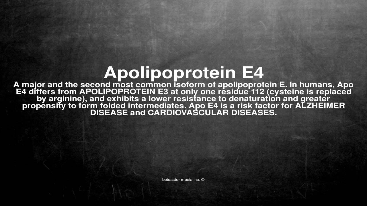Medical Vocabulary What Does Apolipoprotein E4 Mean YouTube Medical Vocabulary What Does Apolipoprotein E4 Mean YouTube