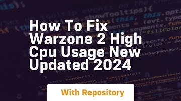 How to fix warzone 2 high cpu usage new updated 2024