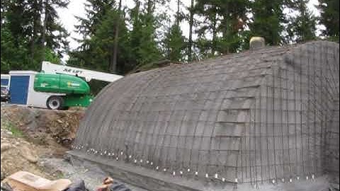 Concrete Quonset Hut Underground Shelter (First Layer of Rebar)