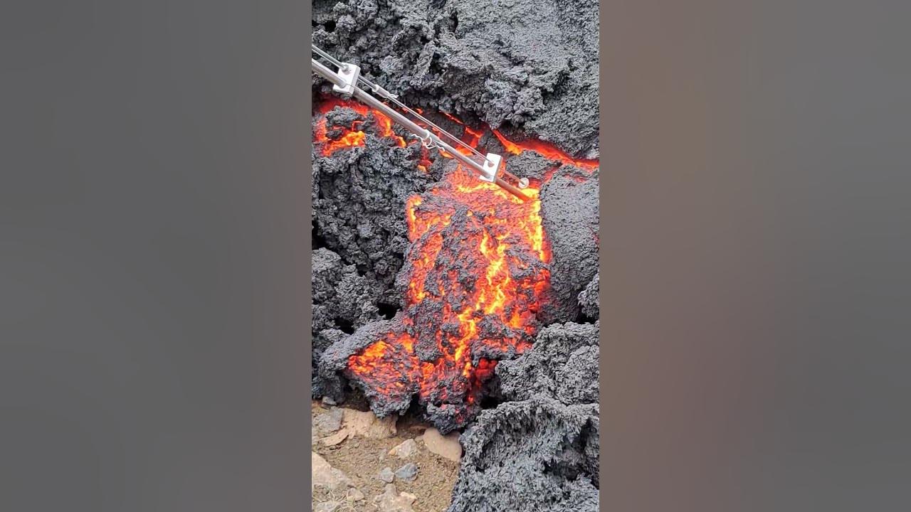 LAVA SCIENCE: The Penetration Test, Iceland Eruption, 2023 #lava #viral #iceland #volcano