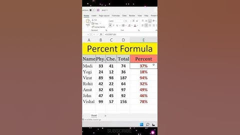 Percentage Formula in Excel ❓️ How to Calculate Percentage in Excel #shorts #computer #excel