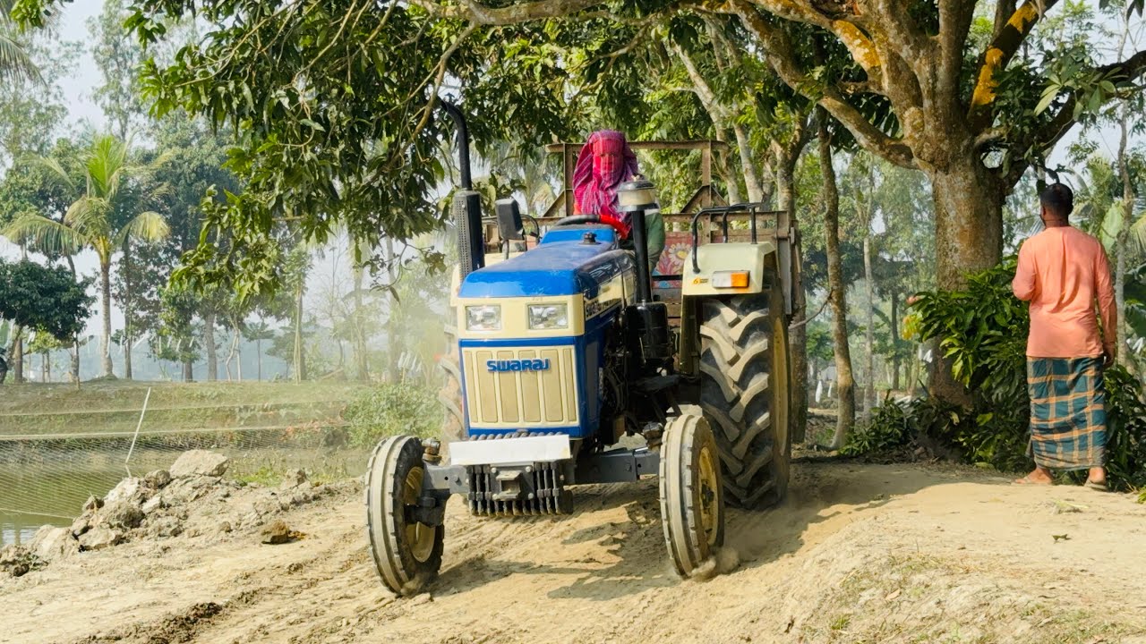 New Swaraj 744 FE Loader and Swaraj 742 XT Loader With Excavator KATO Loading Mud Tractors |  