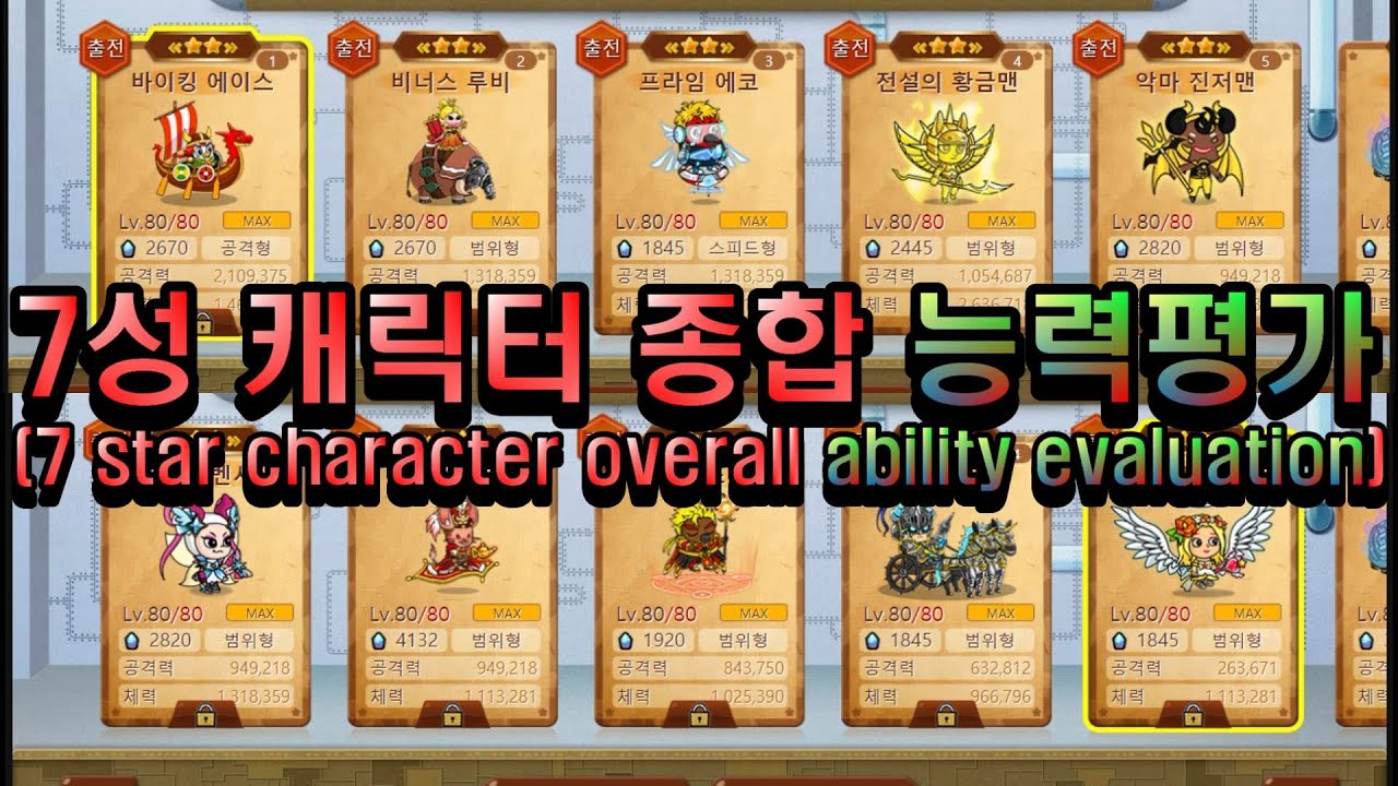 엘도라도 게임: 7성 캐릭터 종합능력평가 (Eldorado Game : 7star character overall ability evaluation)