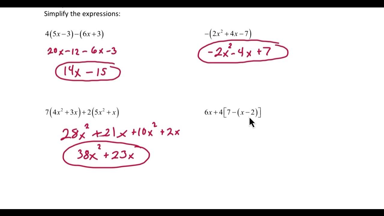 Intro to Simplifying Algebraic Expressions - YouTube