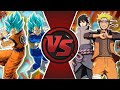 GOKU and VEGETA vs NARUTO and SASUKE! (Dragon Ball Super vs Naruto MOVIE) | Cartoon Fight Animation