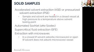 Overview of the sample preparation methods for the solid samples