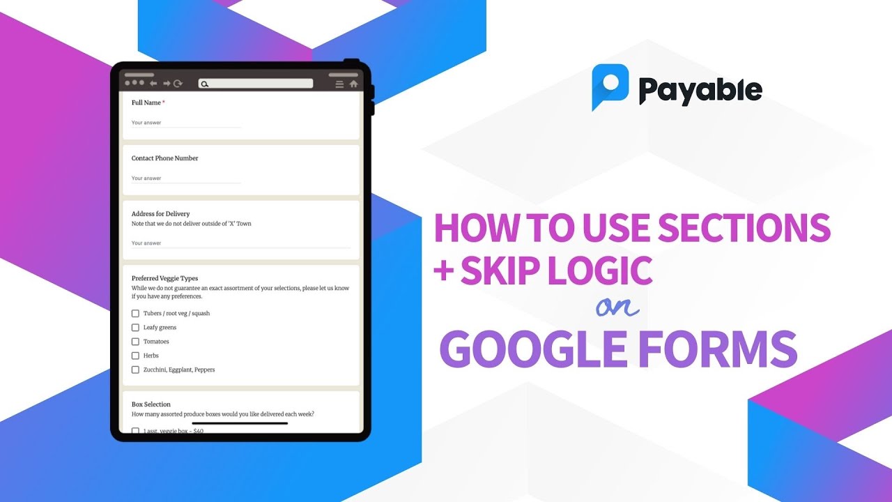 How to Use Sections & Skip Logic on Google Forms - YouTube