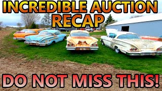 One of the BEST Auctions I've EVER SEEN! Impala Convertibles, RARE 1959 Cadillacs! (Auction Recap)