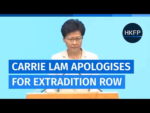 Hong Kong leader Carrie Lam 'sincerely apologises' for extradition row