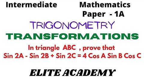 Transformations | Trigonometry @EAG