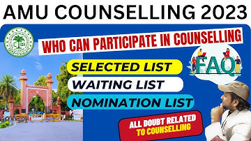 AMU COUNSELLING PORTAL 2023 || Who can participate in AMU Counselling || #amu_admission