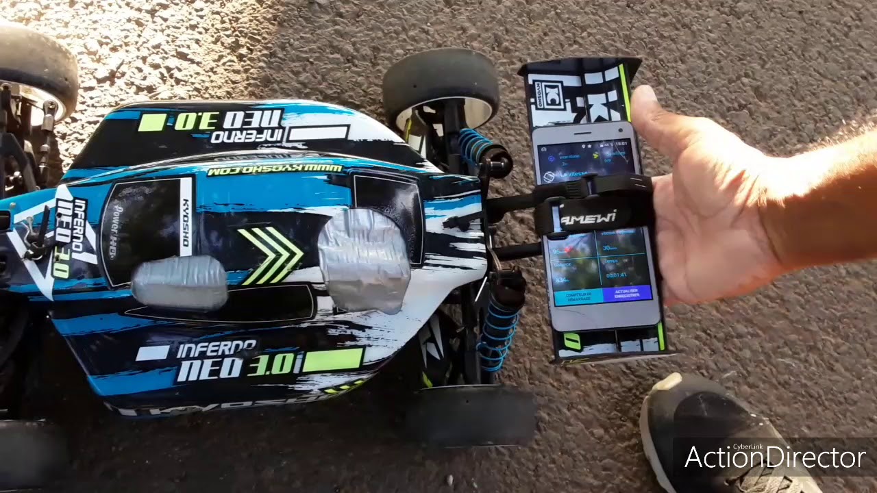 KYOSHO INFERNO NEO 3.0 VE speed run!!  KM/H !! mph!! motor $!! 4S  LIPO!