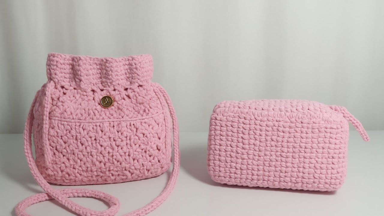 Bolsa feita em barbante  tipo saco fácil e rápida de fazer passo a passo 