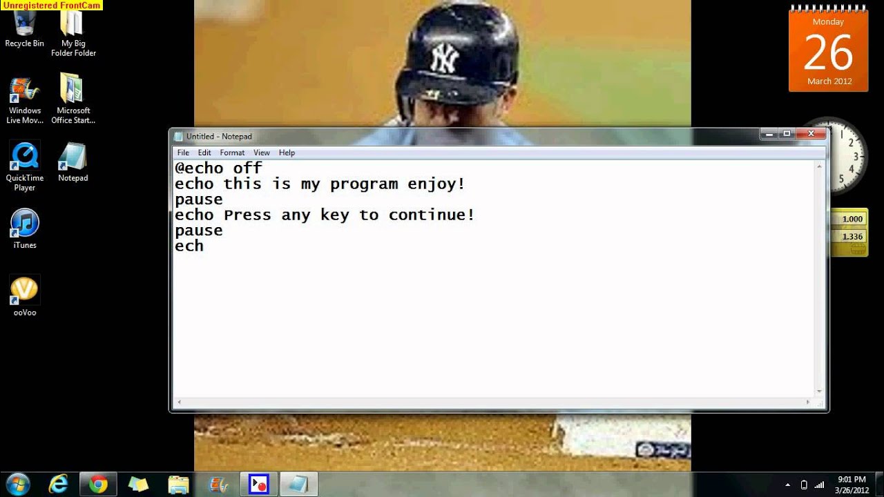 how to make program in notepad - YouTube