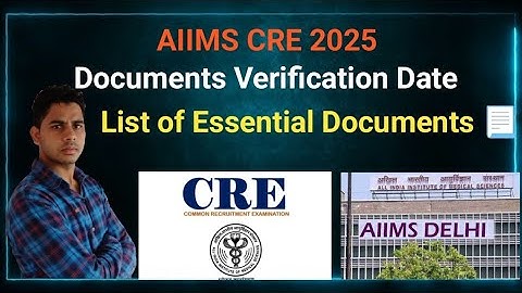 AIIMS CRE 2025 Document Verification Date Notification #aiimscre #job #vacancy #pharmacist #nursing🩺