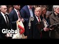 President Trump and Melania Trump attend Christmas Eve service at the National Cathedral