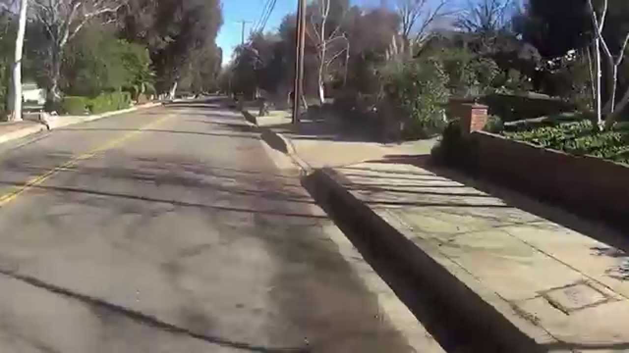 Extreme Downhill Biking in Encino, CA Via Hayvenhurst Av