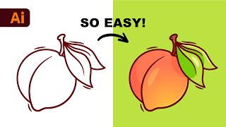 adobe illustrator beginner tutorial: create a vector peach from sketch (hd)