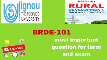 IGNOU BRDE-101 IMPORTANT QUESTION FOR JULY 2022 IN ENGLISH  // PREVIOUS YEAR QUESTION 🤞