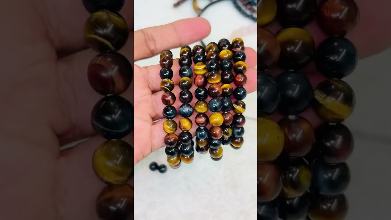 3 Color Tiger Eye Bracelets For Women Men, Stone Beads Bracelet, Yoga Bracelets 8mm