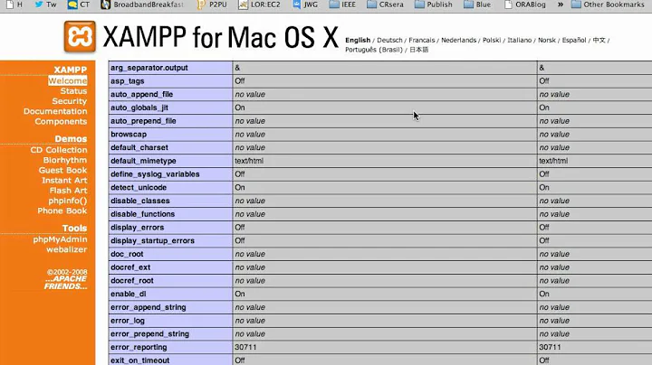 Setting display_errors variable in the php.ini for XAMPP on Macintosh