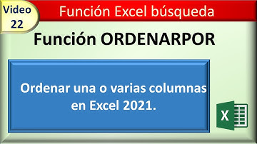 función ORDENARPOR  (ordenar una o varias columnas en Excel 2021)