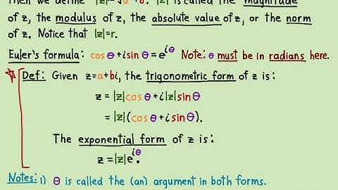 8.4 Trig and Exponential form of Complex Numbers I