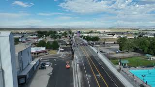 Aerial footage of the Forest Street Overpass ribbon cutting ceremony