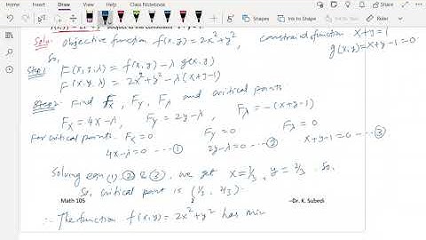 Lagrange Multiplier  Constraint Optima