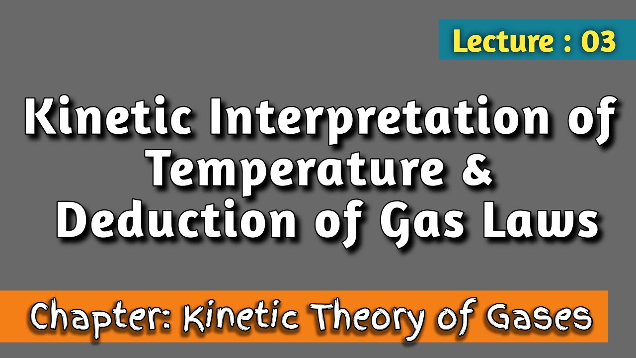 Kinetic Theory of Gases 03 : Kinetic Interpretation of Temperature & Deduction of Gas Laws