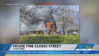 Concord house fire causes $120K in damages, closes portion of road: s