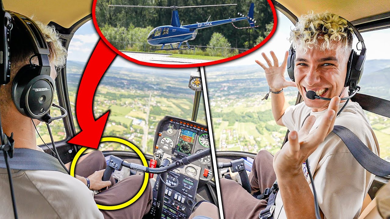 MÓJ PIERWSZY LOT HELIKOPTEREM! (JA PILOTUJE)
