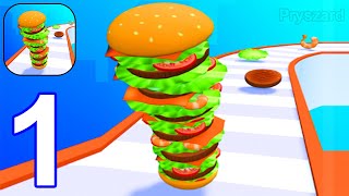 Burger Stack Runner 3D - Gameplay Walkthrough Part 1 Level 1-12 (iOS,Android Gameplay) screenshot 4