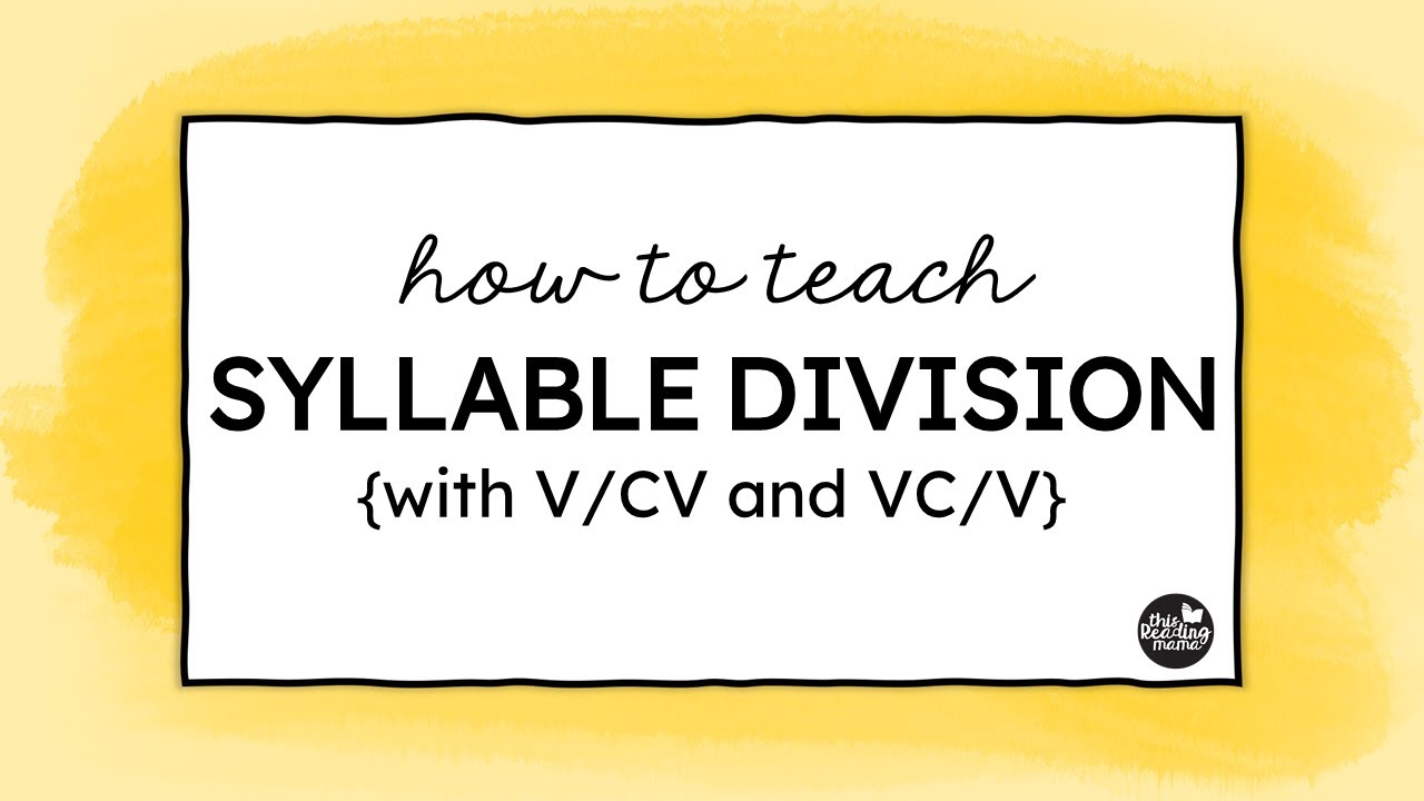 Teaching Syllable Division In V Cv And Vc V Words Youtube