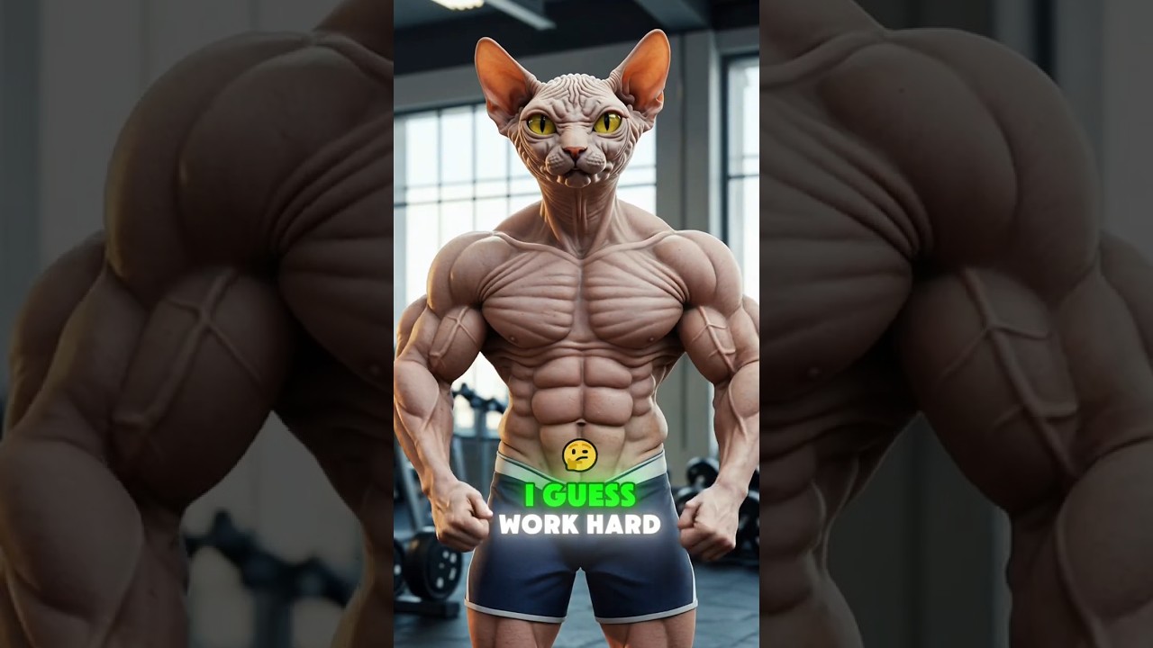 From Skinny to Shredded: The Sphynx Cat Glow-Up Story! 🐱💪 