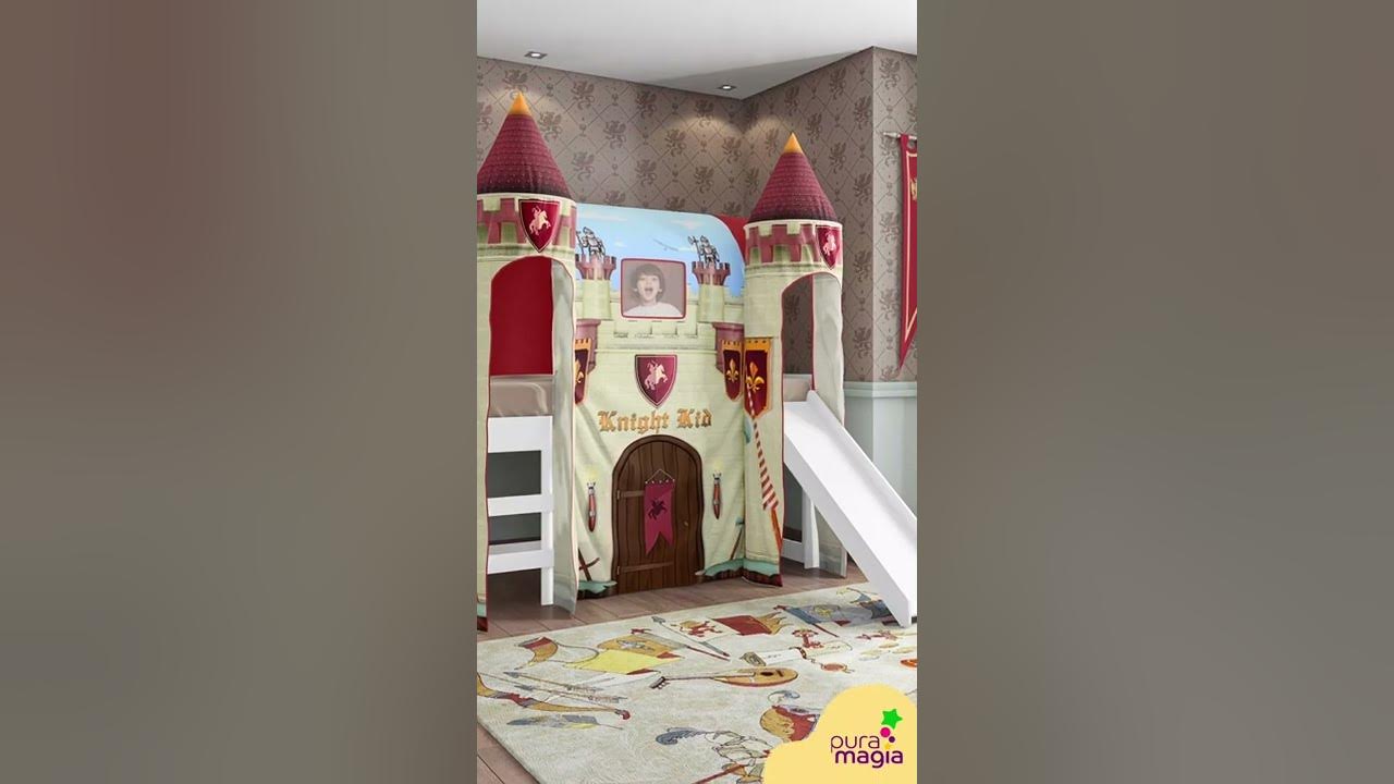 Cama Barbie Play com Escorregador e Barraca Pura Magia Branco com