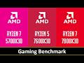 RYZEN 7 5700X3D vs RYZEN 5 7600X3D vs RYZEN 7 7800X3D