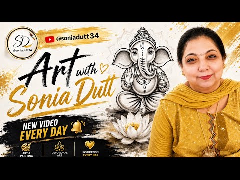 Lord Ganesha Drawing Easy Step By Step 🙏 | Beautiful Pencil Sketch Tutorial | Art With Sonia Dutt