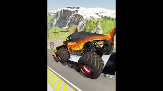 Truck Carrying Monster Truck Insane Crash – BeamNG.Drive #Shorts screenshot 3